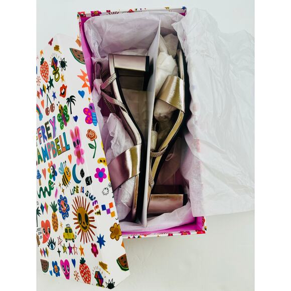 Jeffery Campbell Shoes Adapt Block Heel Sandals Pewter Women 9.5 New Dressy - Picture 5 of 9